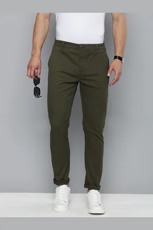 Flying Machine Men Mid Rise Slash Tapered Fit Chinos Trousers