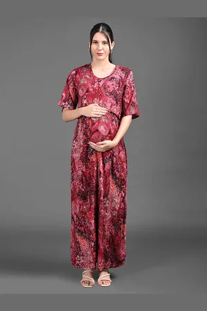 Goldstroms Women Maternity Printed Round Neck Ethnic Dress