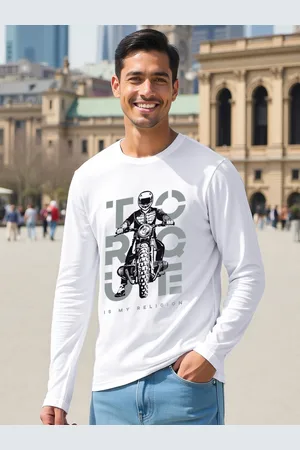 Bewakoof Men White Biker Printed Regular Fit T-shirt