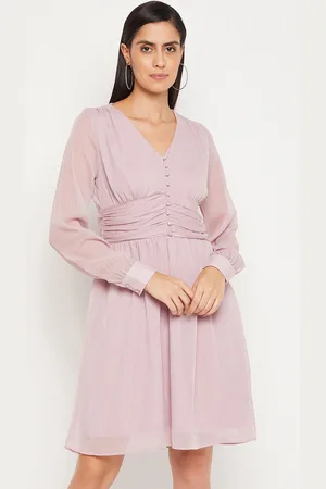 MADAME Women Pink Solid Dress