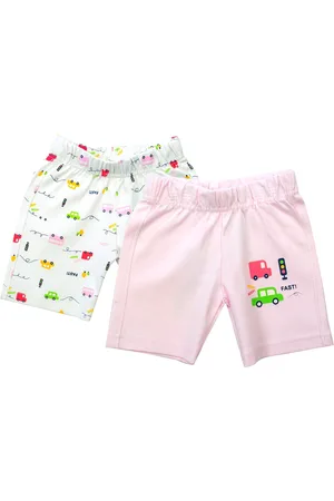 MeeMee Unisex Kids Pink Printed Regular Shorts