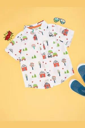 Pantaloons Boys Spread Collar Conversational Printed Cotton Casual Shirt
