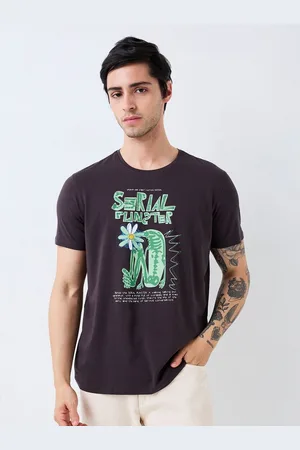 SPYKAR Men Graphic Printed Round Neck Cotton Slim Fit T-shirt