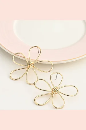 Kazo Gold-Plated Floral Shaped Studded Earrings