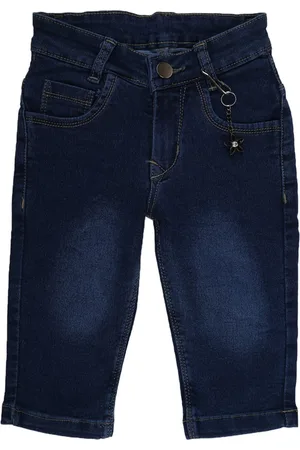 V-Mart Girls Blue Washed Denim Outdoor Denim Shorts