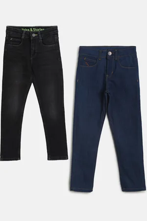 TALES & STORIES Boys Pack of 2 Cotton Slim Fit Stretchable Jeans