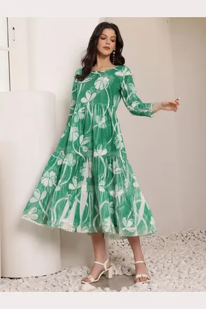 DressBerry Women Floral Printed Cotton Fit & Flare Dress