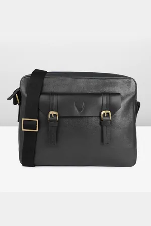 Hidesign Men Textured Leather Laptop Bag