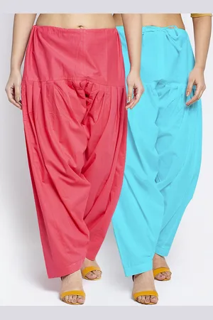 GRACIT Women Pack Of 2 Solid Cotton Salwars