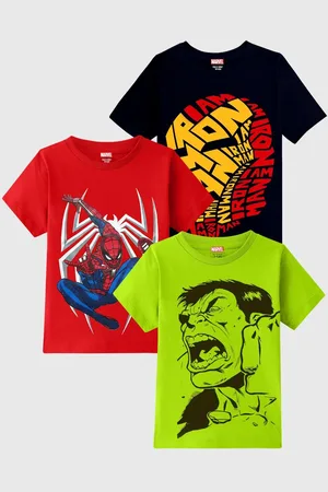 Miss and Chief Boys 3 Avengers Printed Applique T-shirt