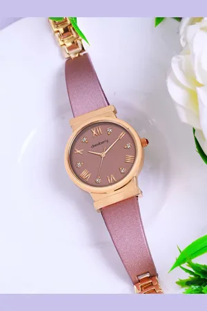 DressBerry Women Embellished Dial & Wrap Around Straps Analogue Watch 411 Sienna Brown Colors Elevate your