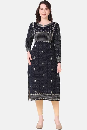 Elthia Ethnic Motifs Printed Woolen Straight Kurta