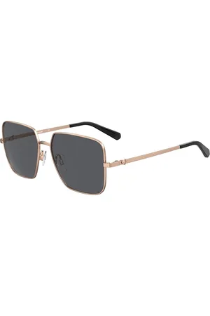 Moschino Heart Women Square UV Protected Sunglasses 716736719047-Grey