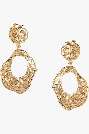 Kazo Gold Plated Contemporary Drop Earrings
