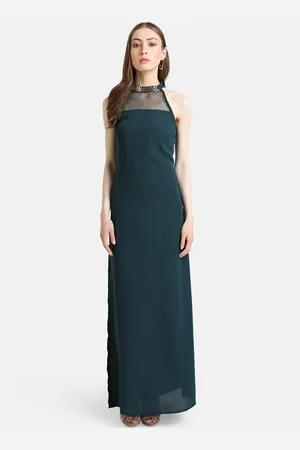 Kazo Green Halter Neck Maxi Dress