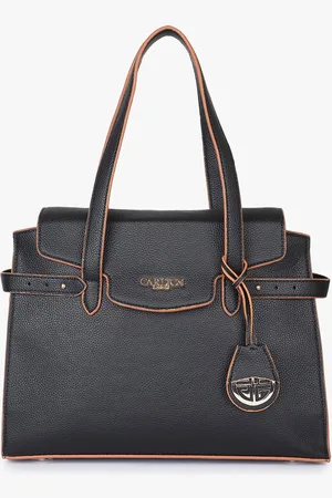 Carlton London Structured Handheld Bag with Bow Detail