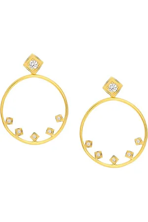 GIVA 925 Sterling Silver 18k Gold Plated Glam Hoop Earrings