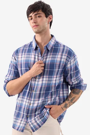 The Souled Store Men Tartan Checks Opaque Checked Relaxed Fit Casual Shirt
