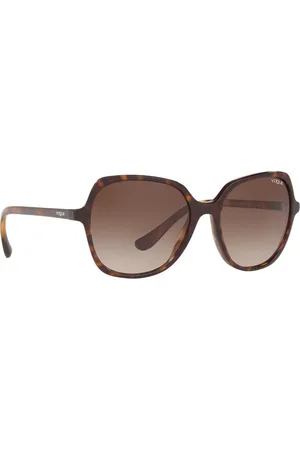 vogue Women Gradient Brown Lens Square Sunglasses