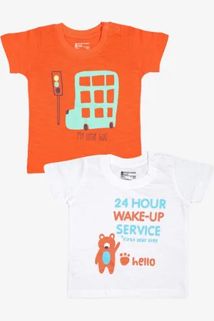 BodyCare Boys Pack Of 2 Typography Printed Cotton T-shirt