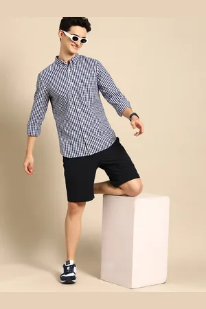Benetton Slim Fit Gingham Checks Cotton Shirt