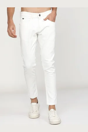 Highlander Men White Tapered Fit Stretchable Jeans