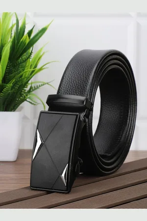Winsome Deal Men Textured Slider Buckle Formal Belt