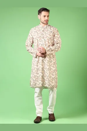 V-Mart Floral Printed Mandarin Collar Straight Kurta With Pyjamas