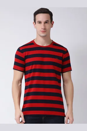 Club York Striped Round Neck Cotton T-shirt