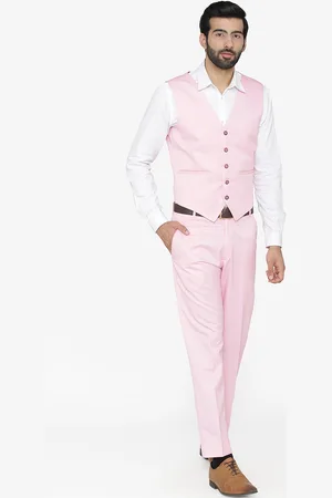 Wintage Men Pink Solid Single-Breasted Regular Fit Party Suit