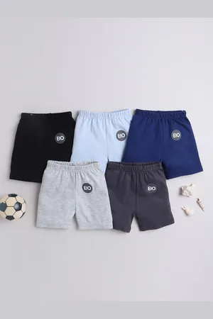 EIO Kids Pack Of 5 Printed Mid-Rise Pure Cotton Shorts