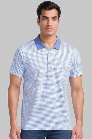 Park Avenue Geometric Printed Polo Collar Pure Cotton Slim Fit T-shirt