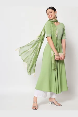 FIORRA Anarkali Crepe Kurta With Dupatta