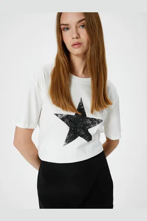 Koton Women Typography Printed Round Neck Cotton T-shirt