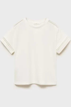 MANGO Girls Lace Inserts Regular Cotton Top