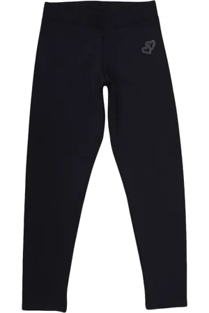 V-Mart Girls Navy Blue Solid Cotton Jeggings