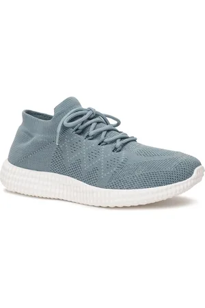 North Star Women Blue Woven Design PU Sneakers