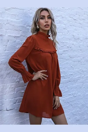 HERE&NOW Bell Sleeve Drop-Waist Mini Dress