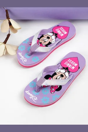 Kidsville Girls Minnie Printed Rubber Thong Flip Flops