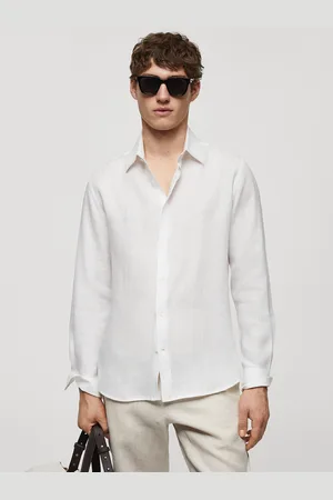 MANGO Pure Linen Opaque Casual Shirt