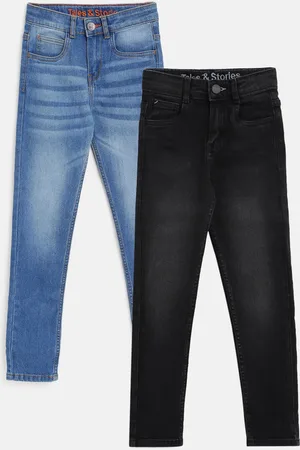 TALES & STORIES Boys Pack of 2 Slim Fit Light Fade Cotton Jeans