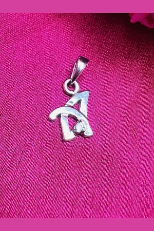 ARTE Sterling Silver Cubic Zirconia Studded Contemporary Pendant