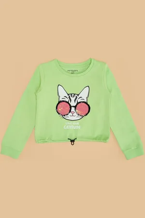Pantaloons Girls Graphic Printed Round Neck Cotton Relaxed Fit T-shirt