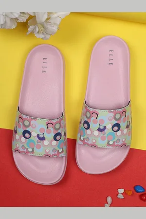 Elle Women Pink & Blue Printed Sliders