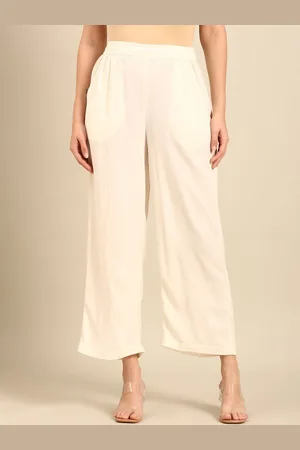 De Moza Women Mid-Rise Loose Fit Wide Leg Trousers