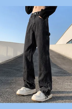 HERE&NOW Men Slash Knee Heavy Fade Jeans