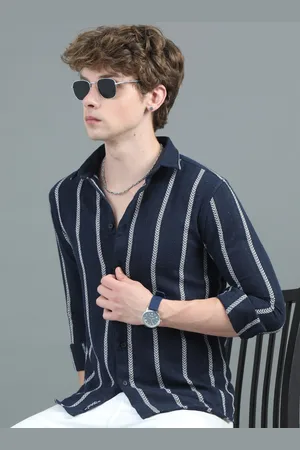 PAUL STREET Men Modern Tailored Fit Opaque Striped Casual Shirt