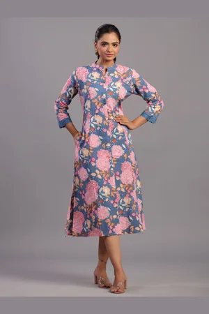 Amchoor Women Floral Printed A-Line Ethnic Dress
