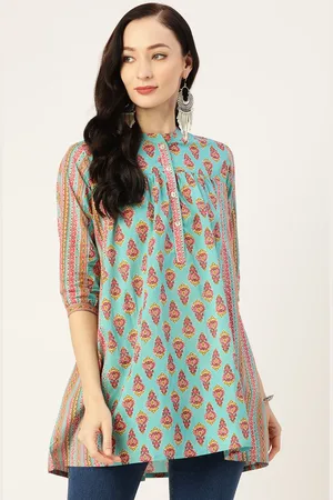 Jaipur Ethnic Motifs Print Longline A-Line Top