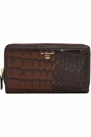 Da Milano Women Textured Leather Zip Around Wallet